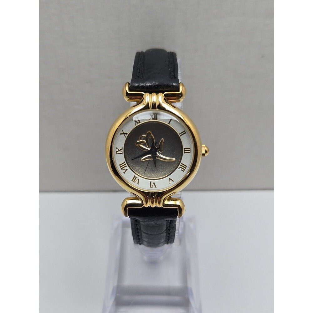 Vintage Fossil Mary Kay Cosmetics Rose Womens Quartz Gold Tone Watch New Battery
